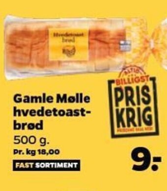 Gamle Mølle hvedetoast- brød