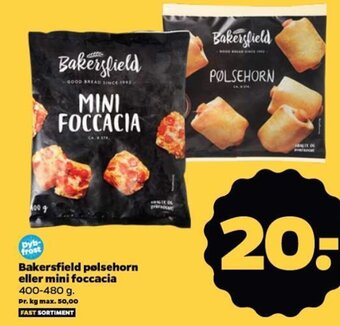 Netto Bakersfield pølsehorn eller mini foccacia tilbud