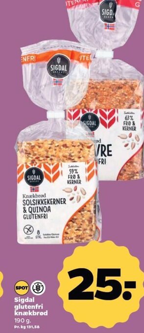 Netto Sigdal glutenfri knækbrød tilbud