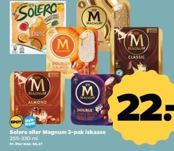 Netto Solero eller Magnum 3-pak iskasse tilbud