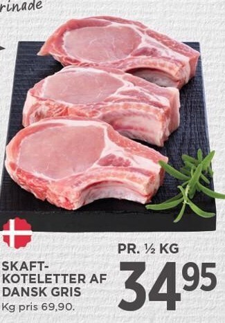 MENY Skaft- koteletter af dansk gris tilbud