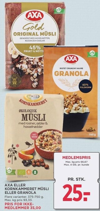 Axa eller kornkammeret musli eller granola
