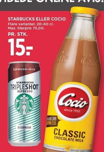 MENY Starbucks eller cocio tilbud