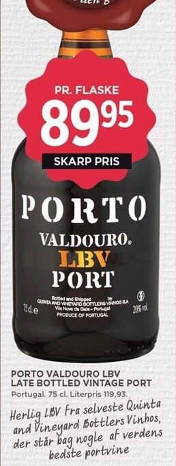 MENY Porto valdouro lbv late bottled vintage port tilbud
