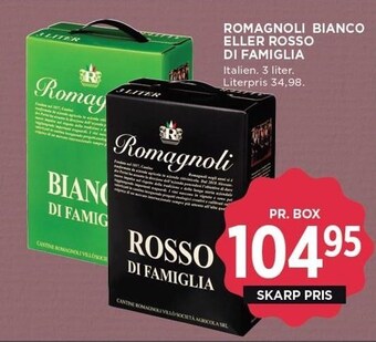 MENY Romagnoli bianco eller rosso di famiglia tilbud