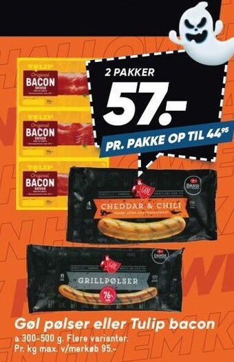 Bilka Gøl pølser eller tulip bacon tilbud