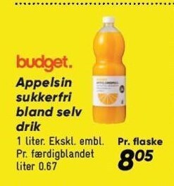 Budget appelsin sukkerfri bland selv drik