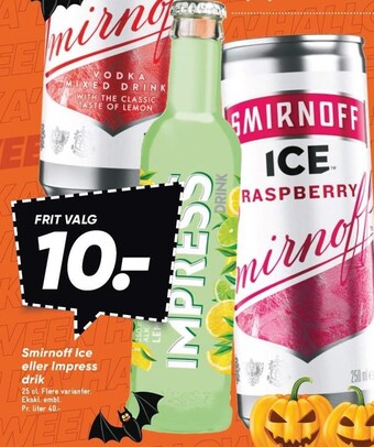 Smirnoff ice eller impress drik