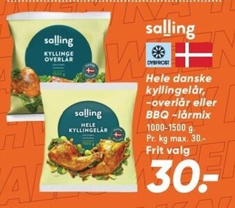 Bilka Hele danske kyllingelår, -overlår eller bbq -lårmix tilbud