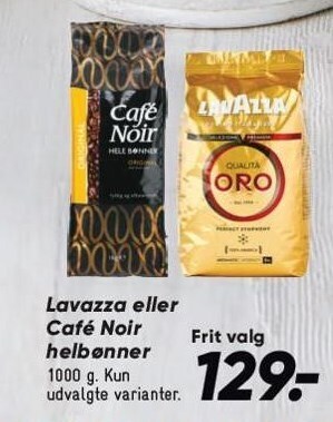 Bilka Lavazza eller café noir helbønner tilbud