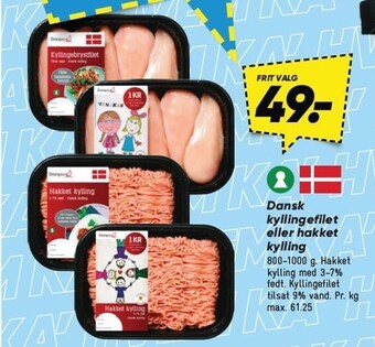 Bilka Dansk kyllingefilet eller hakket kylling tilbud
