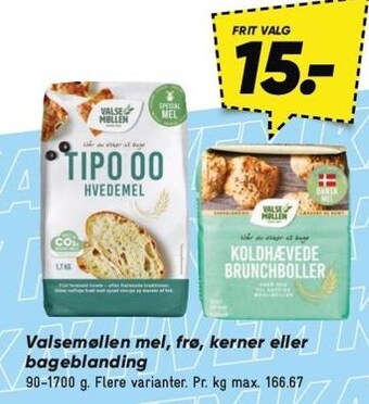 Bilka Valsemøllen mel, frø, kerner eller bageblanding tilbud
