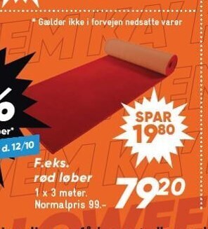 Bilka F.eks. rød løber tilbud