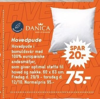 Bilka Danica hovedpude tilbud