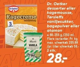 Bilka Dr. oetker desserter eller kagemousse, tørsleffs vaniljesukker, bagepulver eller atamon tilbud