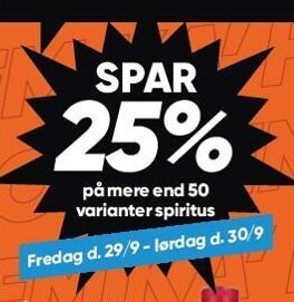 Bilka Spar 25% på mere end 50 varianter spiritus tilbud