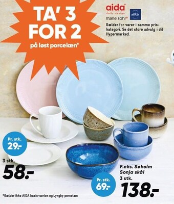 Ta´ 3 for 2 på løst porcelæn