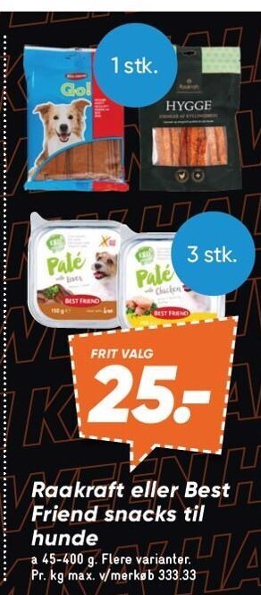 Bilka Raakraft eller best friend snacks til hunde tilbud