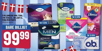 Løvbjerg 3 pk libresse duo, tena el. 1 pk tena lady el. tena men pants tilbud