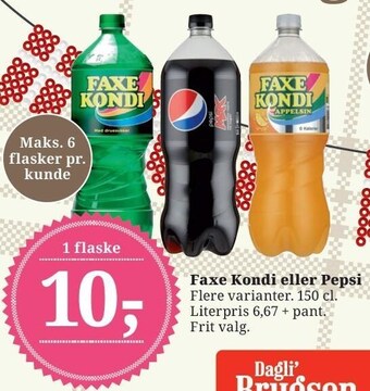 Faxe kondi eller pepsi