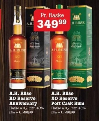 A.h.riise xo reserve anniversary eller a.h.riise xo reserve port cask rum