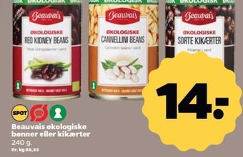 Netto Beauvais økologiske bonner eller kikærter tilbud