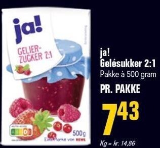 Poetzsch Padborg Ja! gelésukker 2:1 tilbud