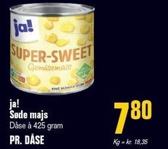 Poetzsch Padborg Ja! søde majs tilbud