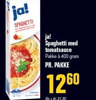 Poetzsch Padborg Ja! spaghetti med tomatsauce tilbud