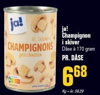 Poetzsch Padborg Ja! champignon i skiver tilbud
