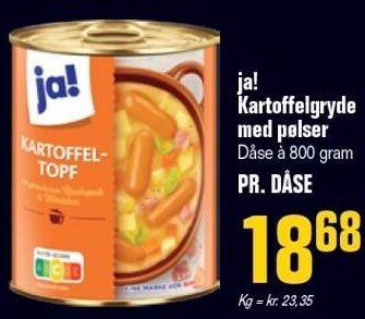 Poetzsch Padborg Ja! kartoffelgryde med pølser tilbud
