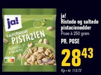 Poetzsch Padborg Ja! ristede og saltede pistacienødder tilbud