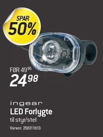 Thansen Ingear led forlygte til styr/stel tilbud