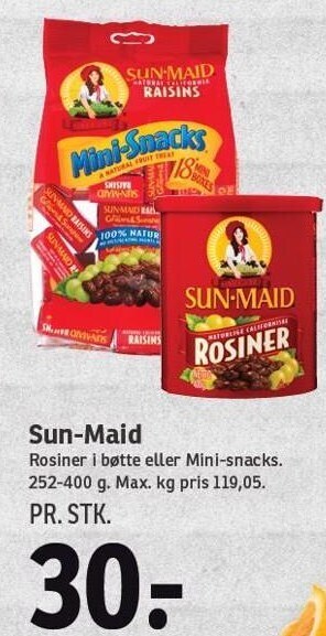 SPAR Sun-maid tilbud
