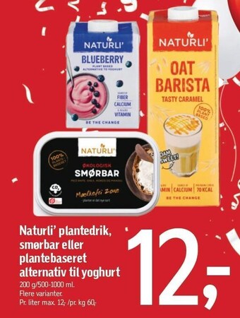Føtex Naturli' plantedrik, smørbar eller plantebaseret alternativ til yoghurt tilbud