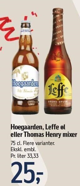 Føtex Hoegaarden, leffe øl eller thomas henry mixer tilbud