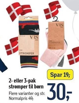 2- eller 3-pak strømper til børn