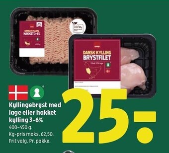 Coop 365 Coop kyllingebryst med lage eller hakket kylling 3-6% tilbud
