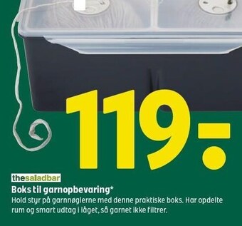 Thesaladbar boks til garnopbevaring