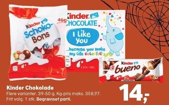 Kvickly Kinder chokolade tilbud