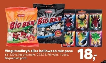 Kvickly Vingummikryb eller halloween mix pose tilbud