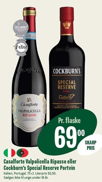 Min Købmand Casalforte valpolicella ripasso eller cockburn´s speciial reserve portvin tilbud