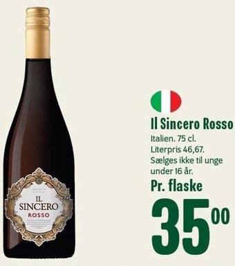 Min Købmand Il sincero rosso tilbud