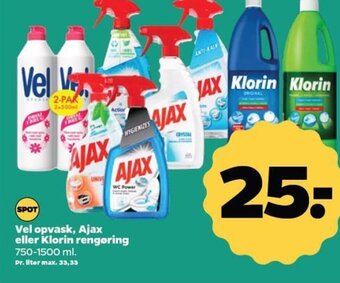 Vel opvask, Ajax eller Klorin rengøring