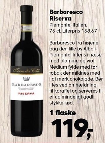 Kvickly Barbaresco riserva tilbud