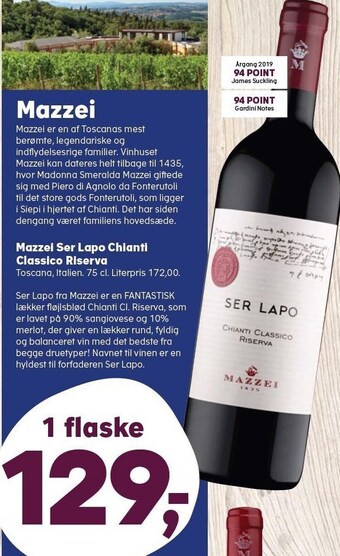 Kvickly Mazzei ser lapo chianti classico riserva tilbud