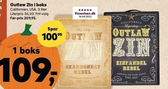 Kvickly Outlaw zin i boks tilbud
