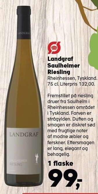 Kvickly Landgraf saulheimer riesling tilbud