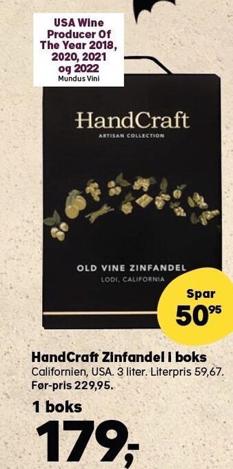 Handcraft zinfandel i boks