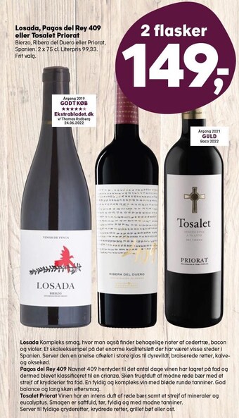 Kvickly Losada, pagos del rey 409 eller tosalet priorat tilbud